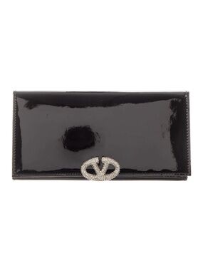 Valentino Garavani Continental Patent Leather Swarovski Crystal Clutch/Wallet